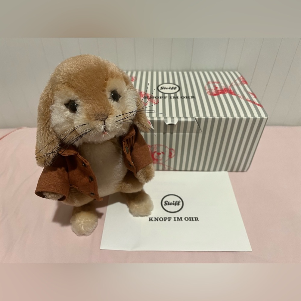 Steiff Peter Rabbit Brown Plush Rabbit with Jacket